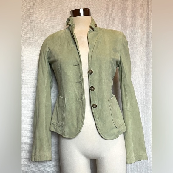 J Crew green suede jacket - Picture 1 of 12